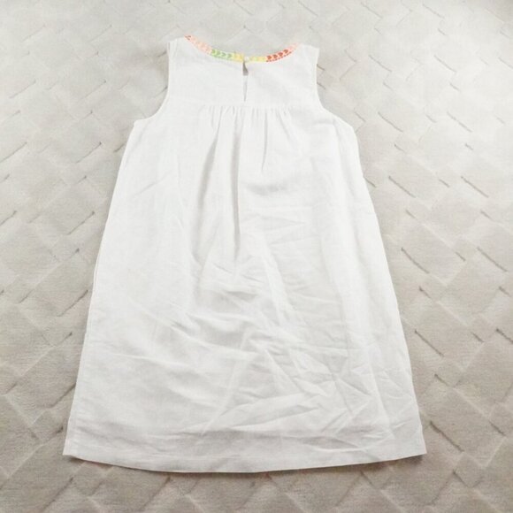 J.Crew  Sleeveless Floral Embroidered Dress Womens 4 Linen Blend - Picture 10 of 11